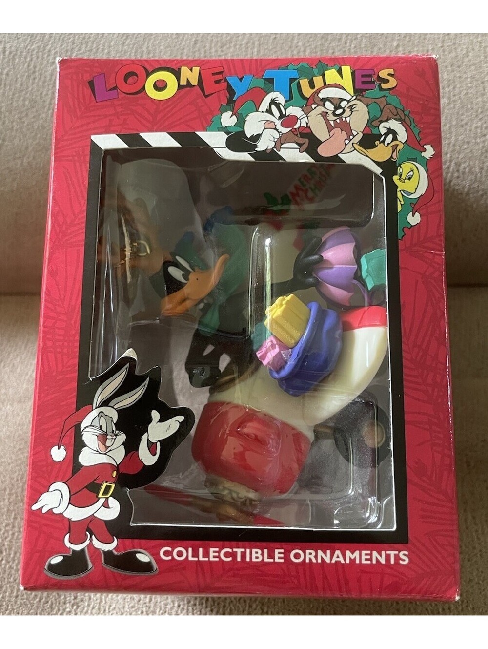 1997 Looney Tunes Collectible Ornament Daffy Duck Flying Airplane By Matrix